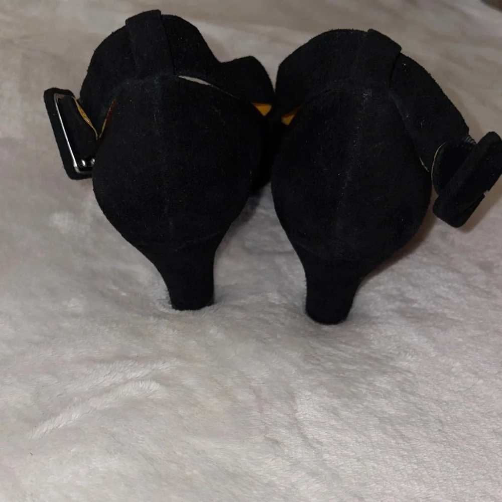 Jeffrey Campbell Women’s Black Suede Easy Mary Jane Heels Gently Loved 8